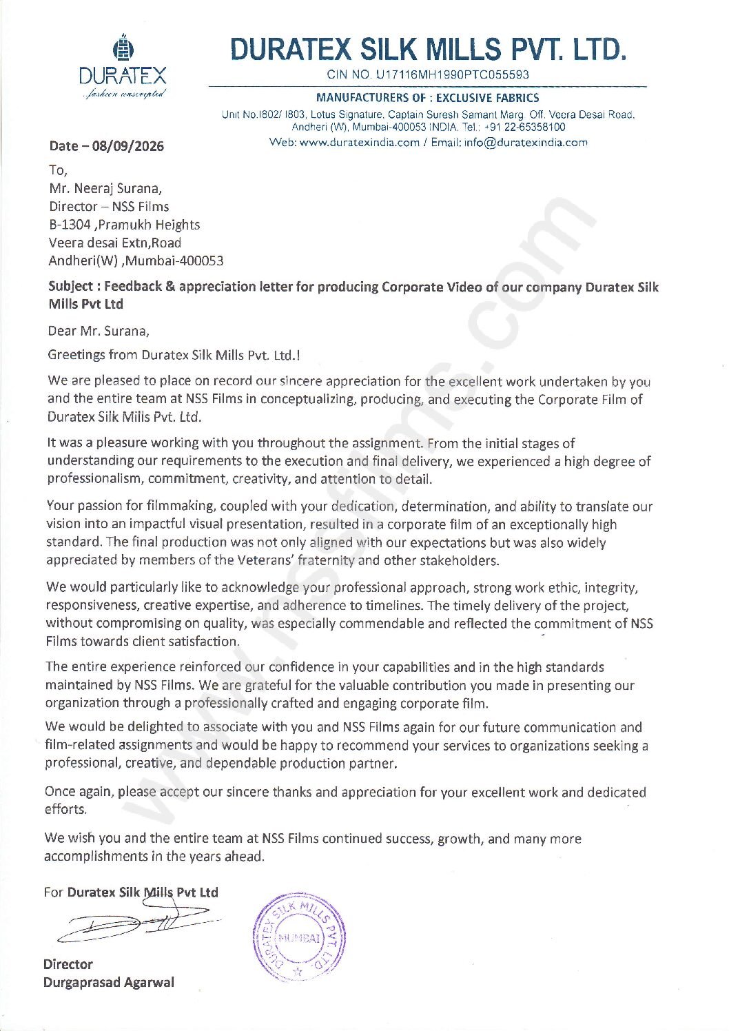 duratex letter (2)